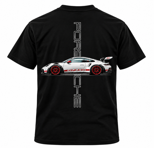 Camiseta Porsche 911 GT3 RS Negra – Diseño Automotriz
