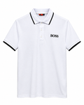 Polo BOSS Blanca con Detalles Negros – Manga Corta