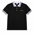 Polo Calvin Klein Negra con Detalles Blancos y Grises – Manga Corta